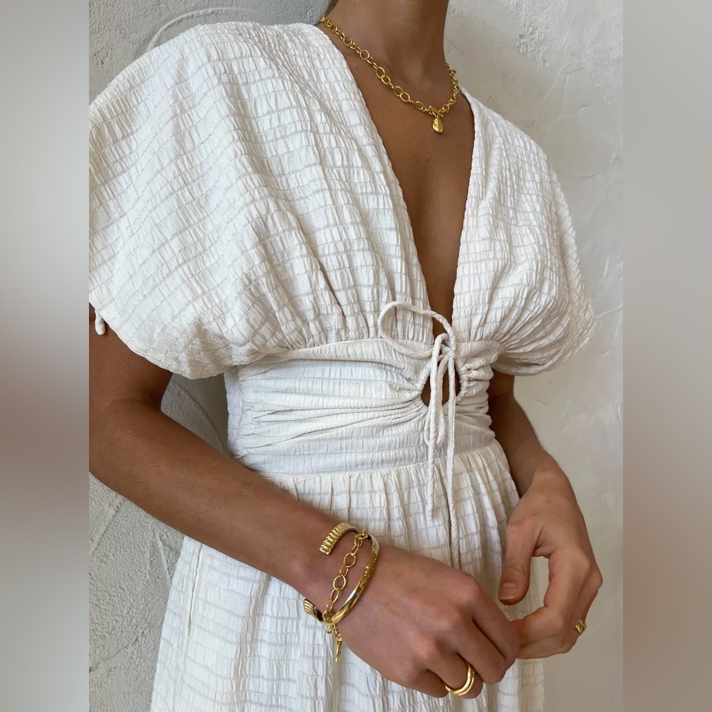 Sovere Lucid Midi Dress in Porcelain Sz S